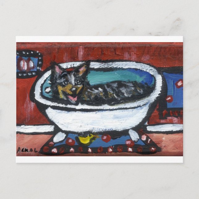 Australisches Rind-Dog-Bad Postkarte (Vorderseite)
