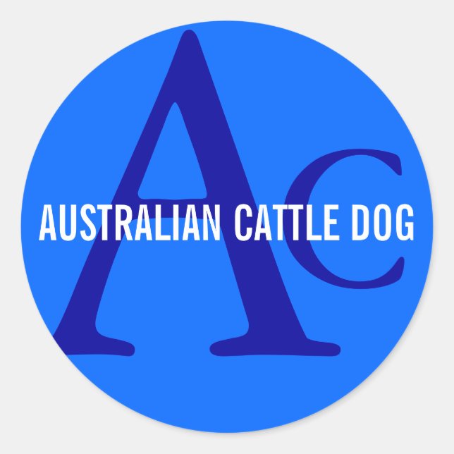 Australisches Rinderhund-Monogramm Runder Aufkleber (Vorderseite)