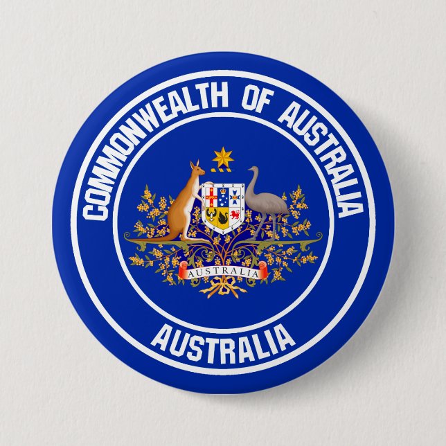 Australisches RundEmblem Button (Vorderseite)