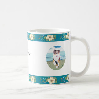 Australisches Schäfer ~ Türkis-Blumenmuster Tasse