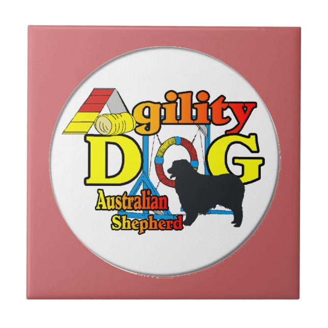 Australisches Shepherd-Agility Fliese (Vorderseite)