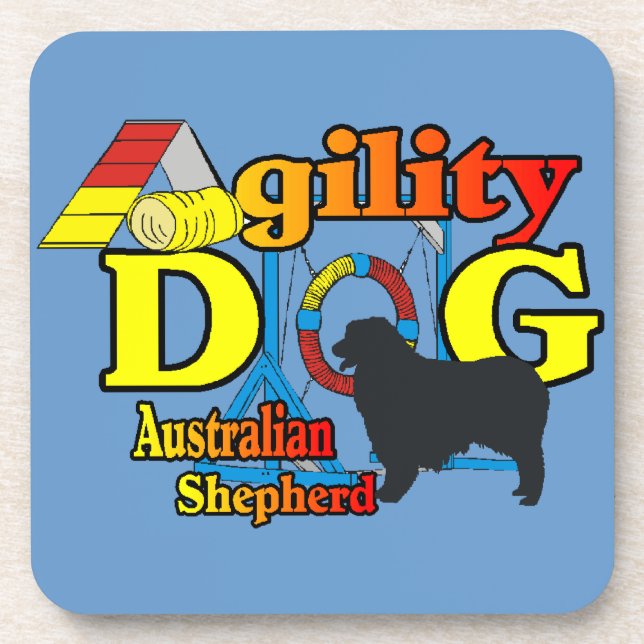 Australisches Shepherd-Agility Getränkeuntersetzer (Vorderseite)