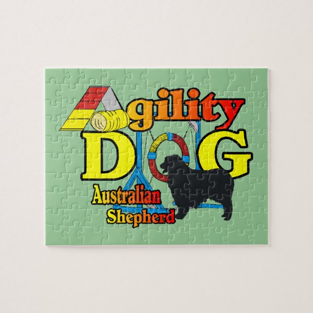 Australisches Shepherd-Agility Puzzle (Horizontal)