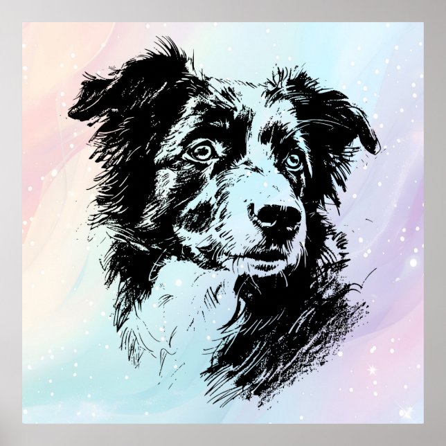 Australisches Shepherd Dog Chic Art Design Poster (Vorne)