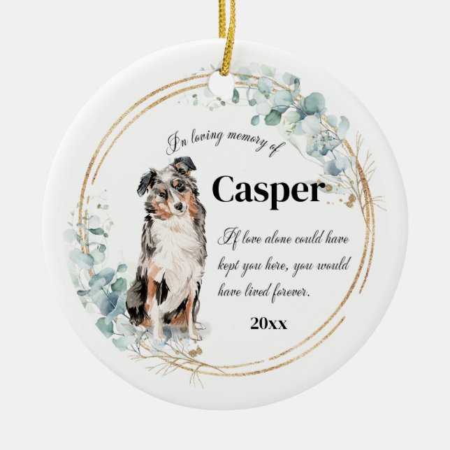 Australisches Shepherd Dog Memorial Keramik Ornament (Vorne)
