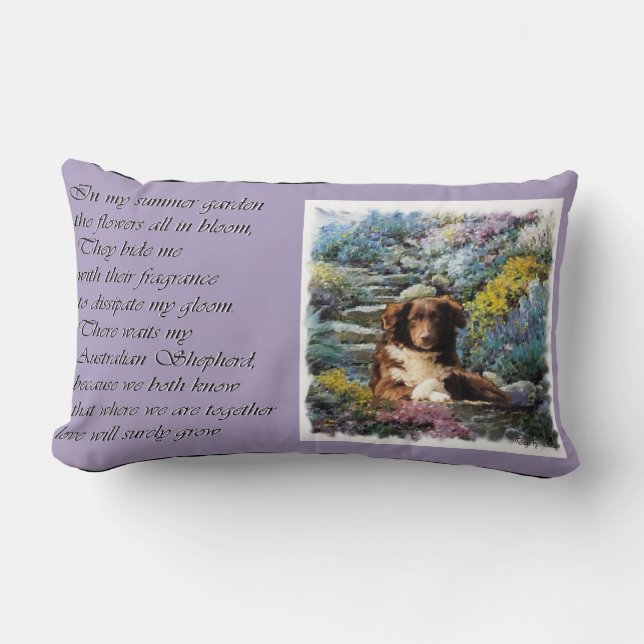 Australisches Shepherd Geem Summer Garden Lendenkissen (Vorderseite)