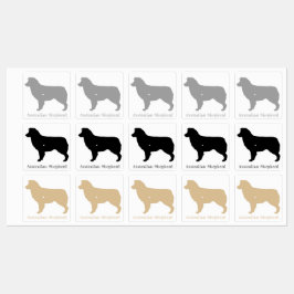 Australisches Shepherd Silhouette Sticker Set