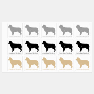 Australisches Shepherd Silhouette Sticker Set