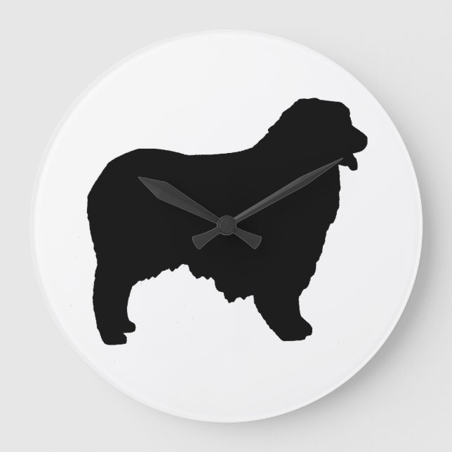 Australisches Shepherd-Silo Große Wanduhr (Vorderseite)