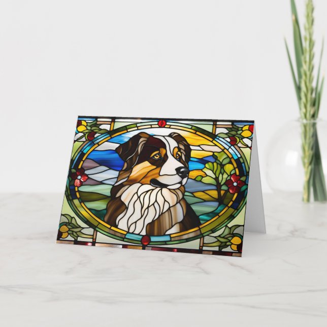 Australisches Shepherd verkettetes Glas Karte (Vorderseite)
