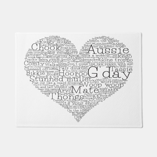 Australisches Slang-Herz Fußmatte (Vorderseite)