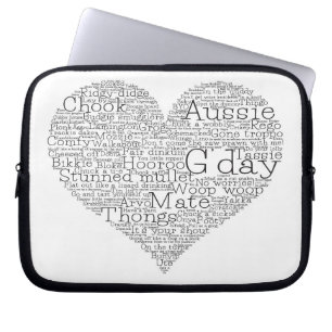 Australisches Slang-Herz Laptopschutzhülle