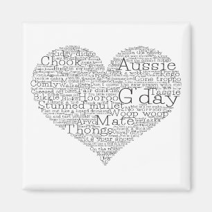 Australisches Slang-Herz Magnet