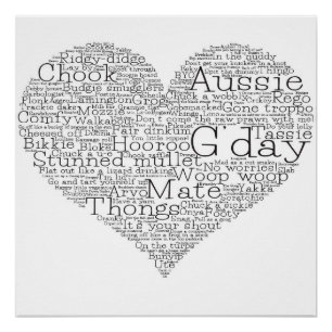 Australisches Slang-Herz Poster