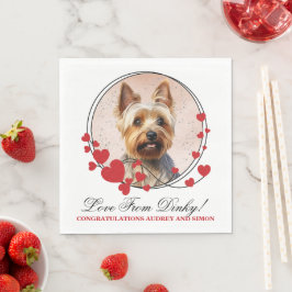 Australisches Terrier Red Heart Wedding Dog Foto Serviette