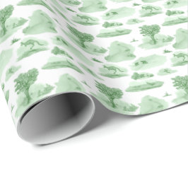 Australisches Tier-Toile (Grün) Geschenkpapier