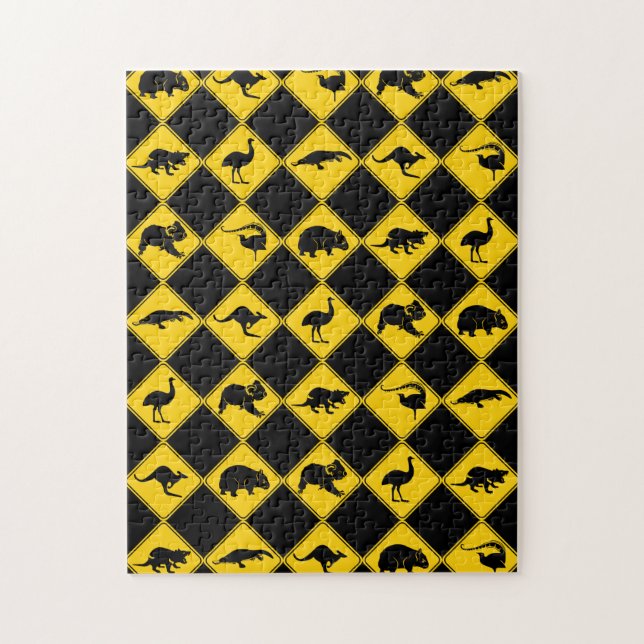 Australisches Tierstraßenschild-Muster Puzzle (Vertikal)