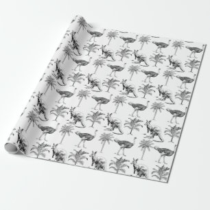 Australisches Toile-Känguru-Emu-Palmen-Muster-Gesc Geschenkpapier