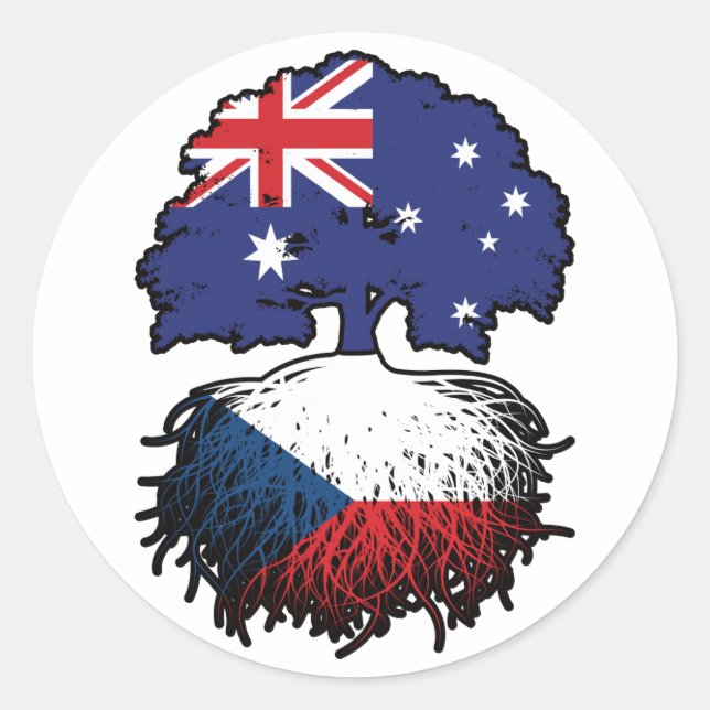 Australisches Tree-Roots-Flag Runder Aufkleber (Vorderseite)