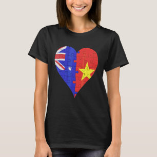 Australisches vietnamesisches Flaggenherz T-Shirt