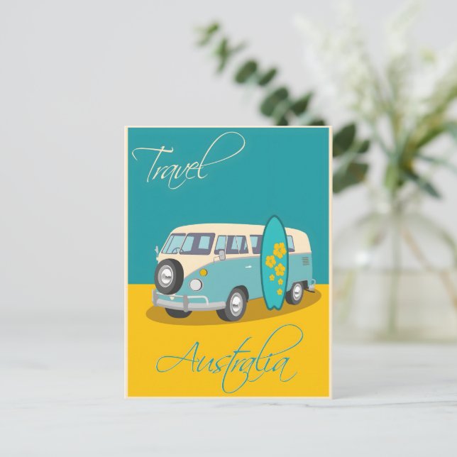 Australisches Vintage-Poster Postkarte (Stehend Vorderseite)