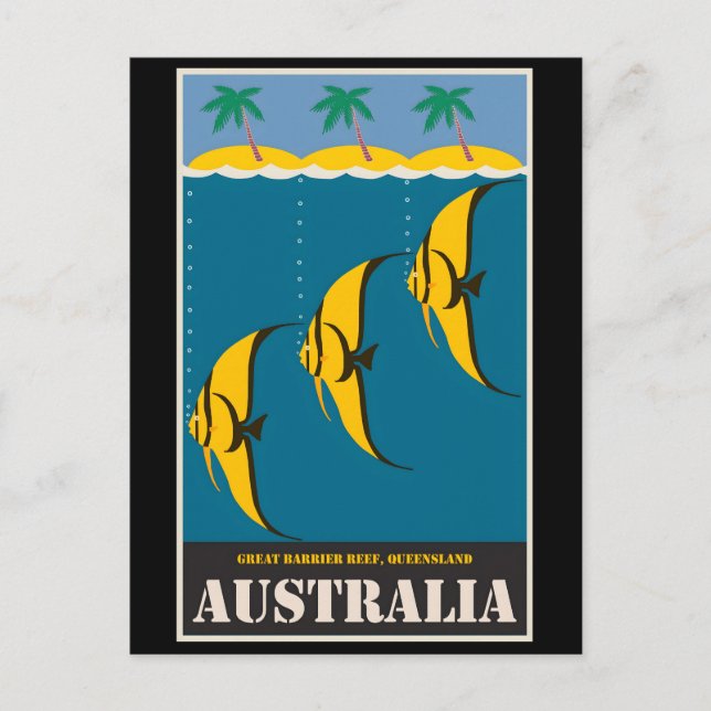 Australisches Vintage-Poster Postkarte (Vorderseite)