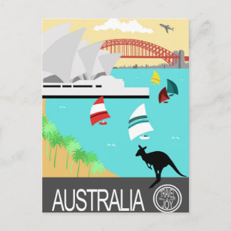 Australisches Vintage-Poster Postkarte
