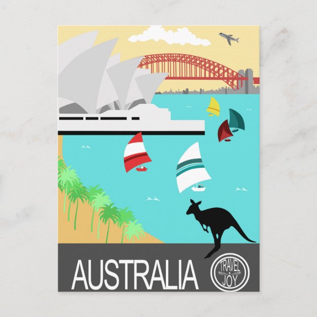 Australisches Vintage-Poster Postkarte (Vorderseite)