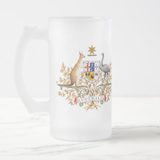 Australisches Wappen mattierte Tasse (Links)