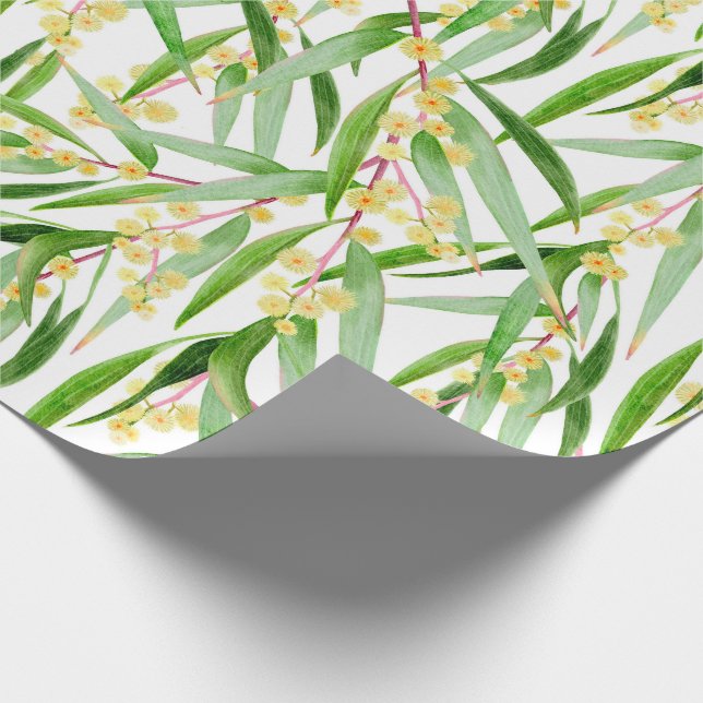 Australisches Wattle Pattern Geschenkpapier (Ecke)