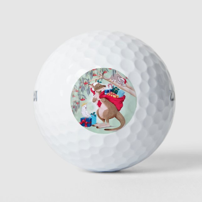 Australisches Weihnachten Kangaroo Rotes Grün Blau Golfball (Vorderseite)