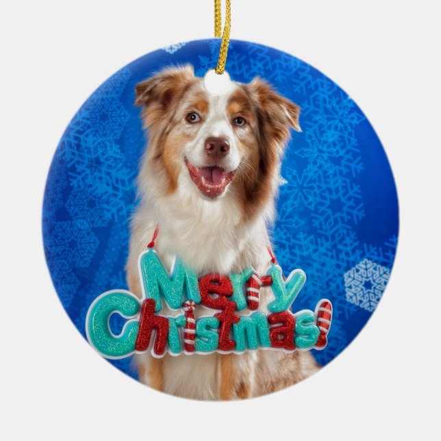 Australisches Weihnachten Keramik Ornament (Vorne)
