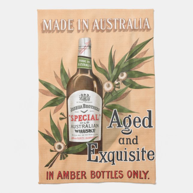 Australisches Whisky-Vintages Werbeplakat Geschirrtuch (Vertikal)