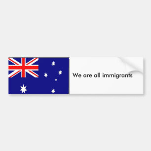 Australischflagge, sind wir alle Immigranten, wir Autoaufkleber