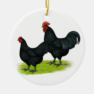 Australorp schwarze Hühner Keramikornament