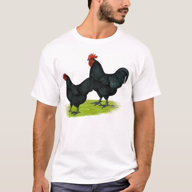 Australorp schwarze Hühner T-Shirt (Vorderseite)
