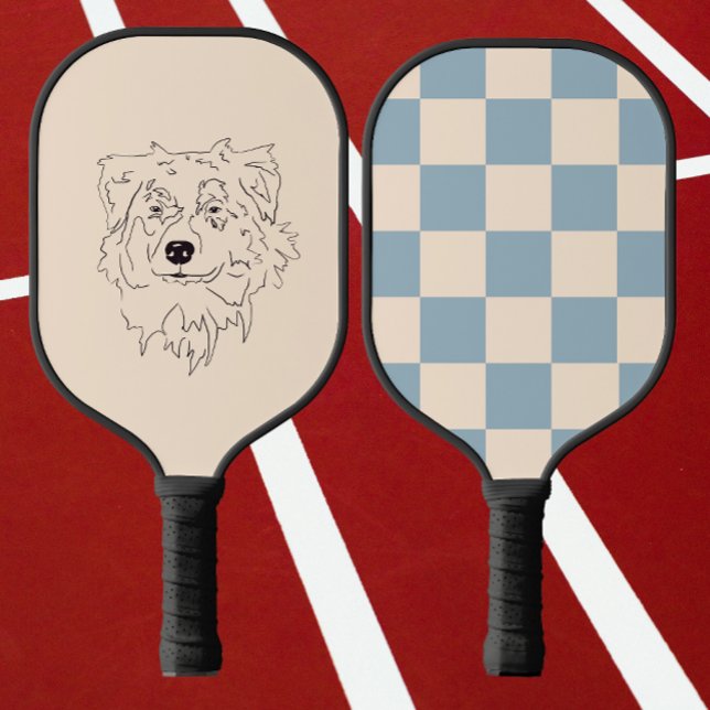Australschäfer, zeichnend Hund Pickleball Schläger (Von Creator hochgeladen)