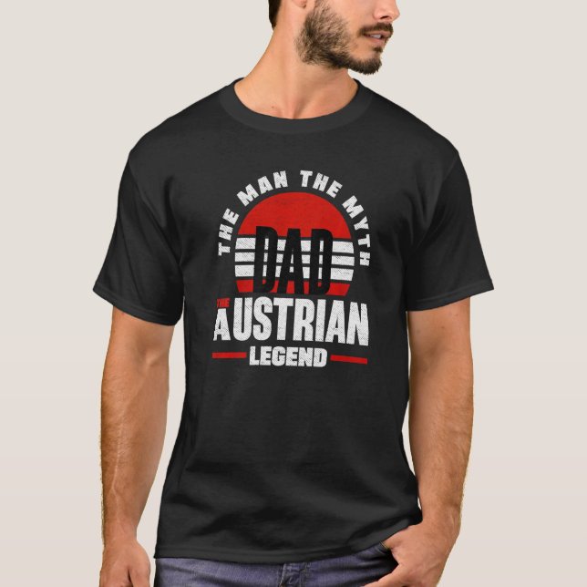 Austria Austrian Austria Flag Father   T-Shirt (Vorderseite)