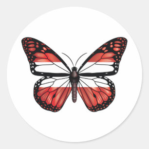 Austria Butterfly Monarlag Flag Runder Aufkleber