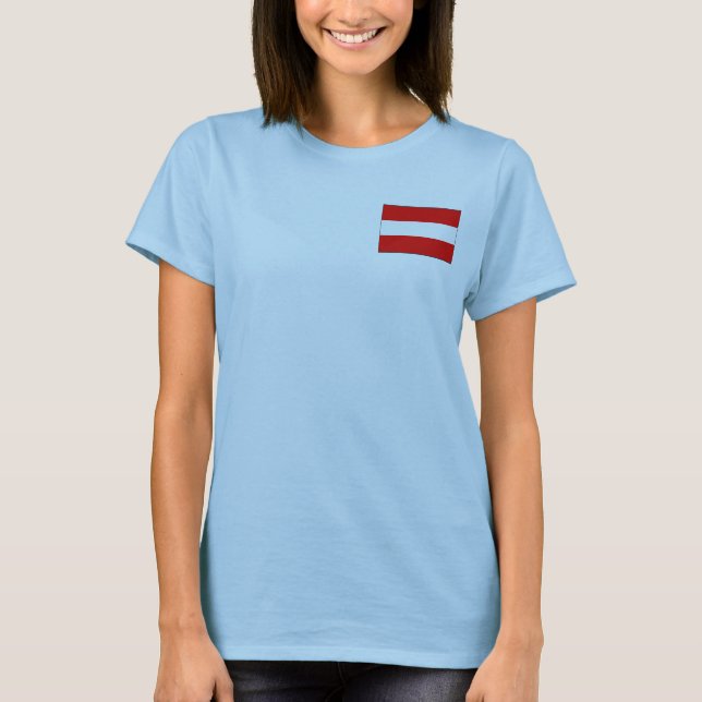Austria Flag and Map dk T - Shirt (Vorderseite)