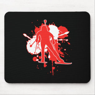 Austria Flag Biathlonist - Österreichische Biathlo Mousepad