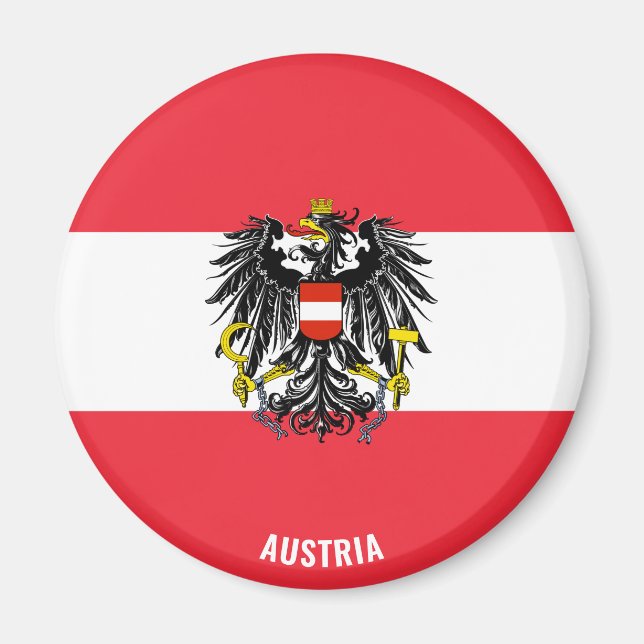 Austria Flag Charming Patriotic Magnet (Vorne)