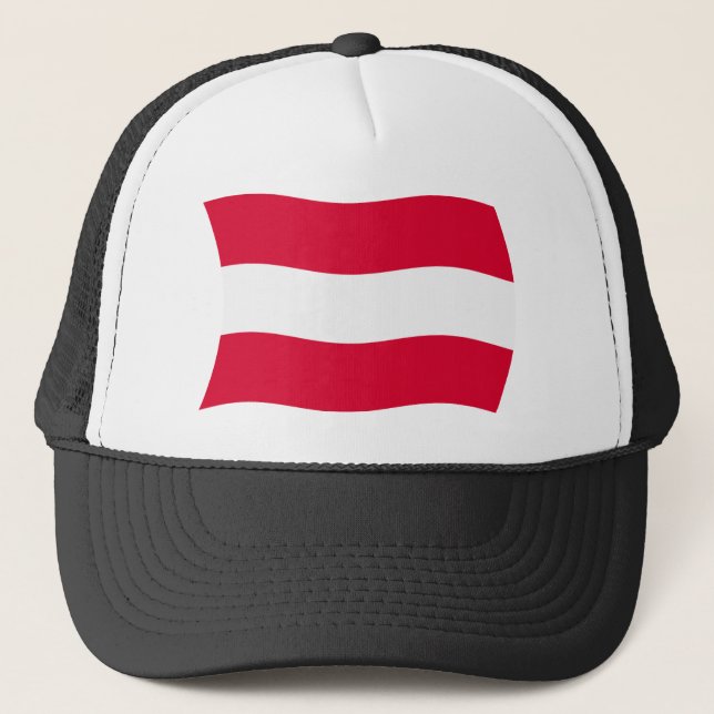 Austria Flag Hat Truckerkappe (Vorderseite)