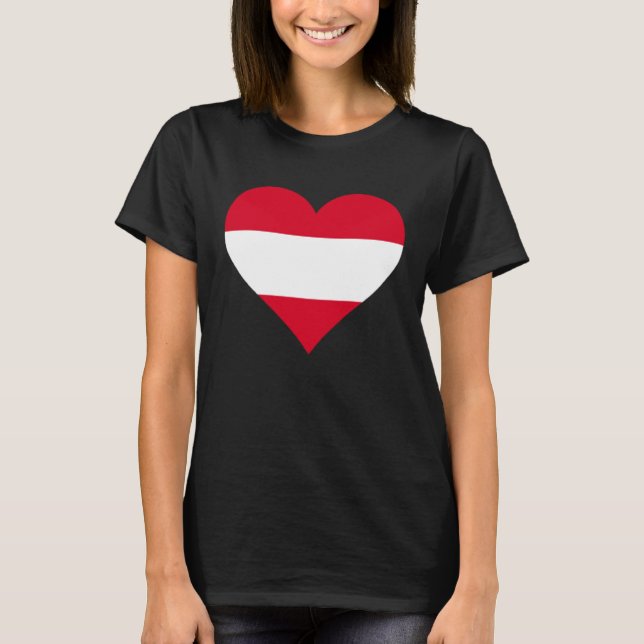 Austria Flag Heart Austria Gifts Love Austria T-Shirt (Vorderseite)