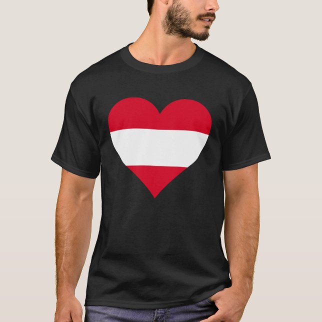 Austria Flag Heart Austria Gifts Love Austria T-Shirt (Vorderseite)
