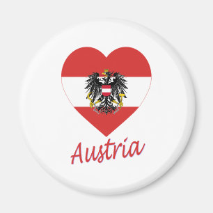 Austria Flag Heart Magnet