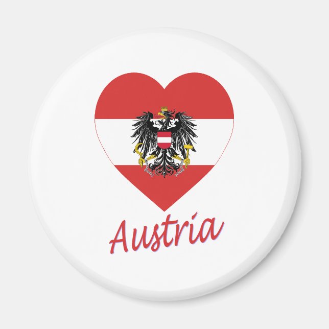Austria Flag Heart Magnet (Vorne)