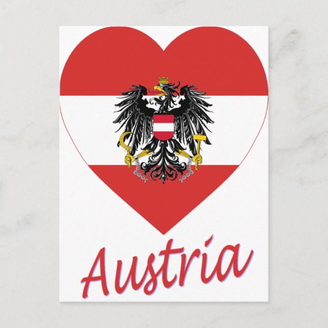 Austria Flag Heart Postkarte (Vorderseite)