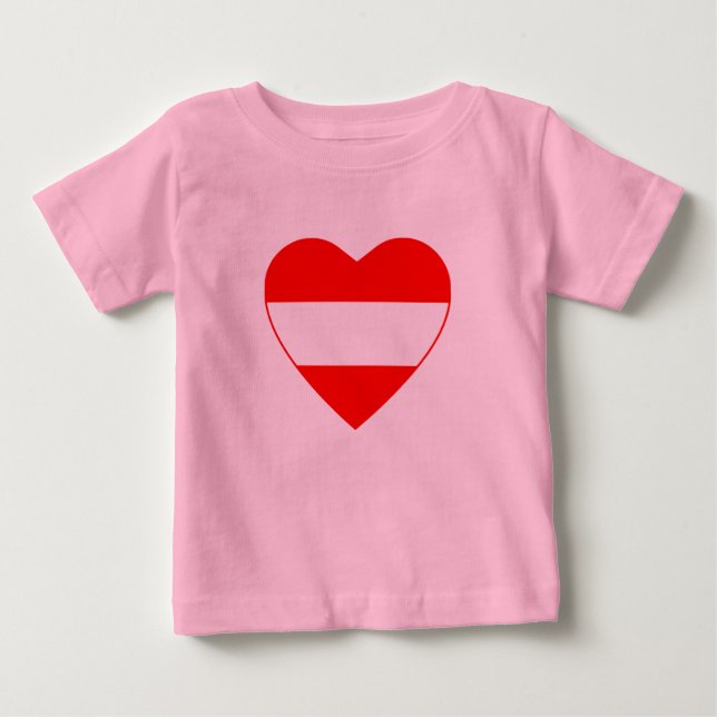 Austria Flag Heart T - Shirt (Vorderseite)