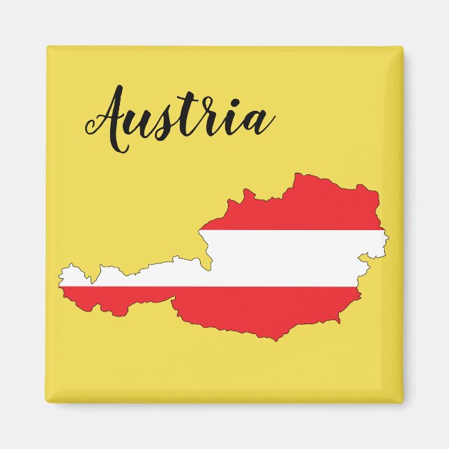Austria Flag Map Magnet (Vorne)